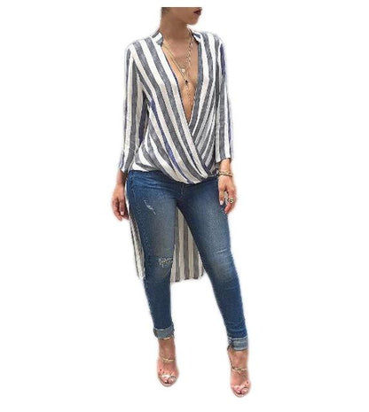 Summer Casual Striped Long Slessves Shirts-STYLEGOING