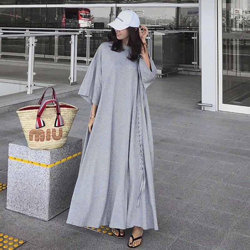 Women Summer Plus Sizes Loose Cozy Dresses-STYLEGOING