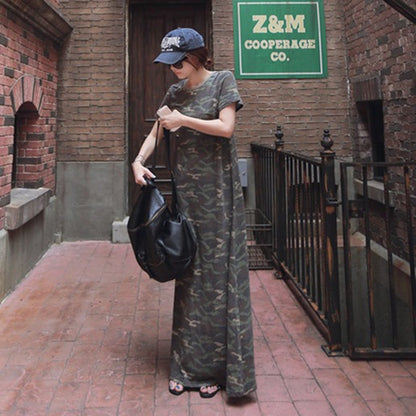 Women Summer Camouflage Long Dresses