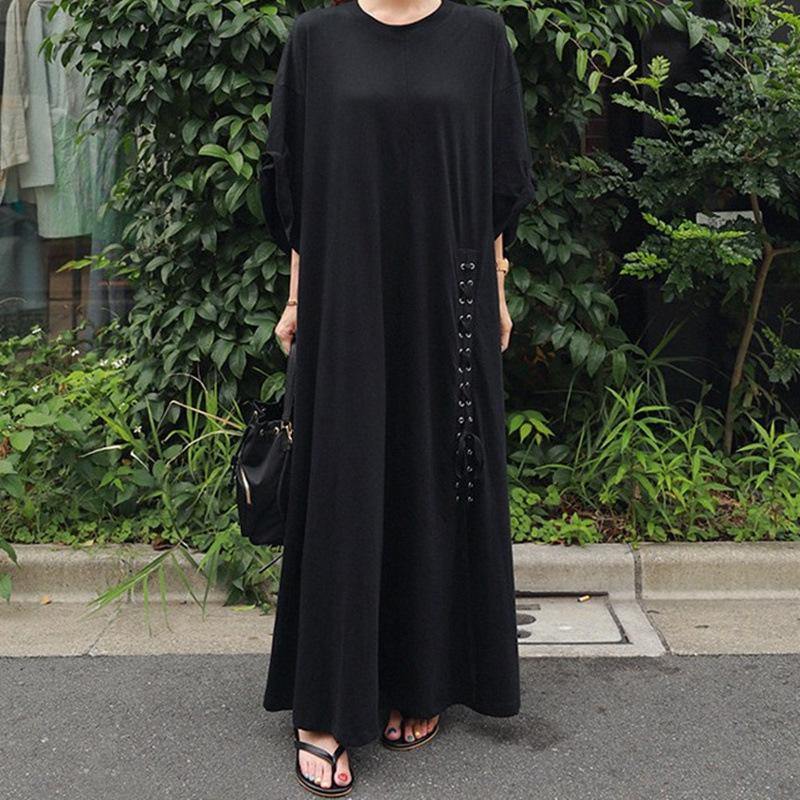 Women Summer Plus Sizes Loose Cozy Dresses-STYLEGOING