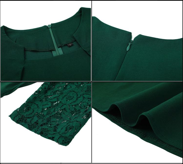 Elegant Vintage Square Neck Lace Short Dresses-STYLEGOING
