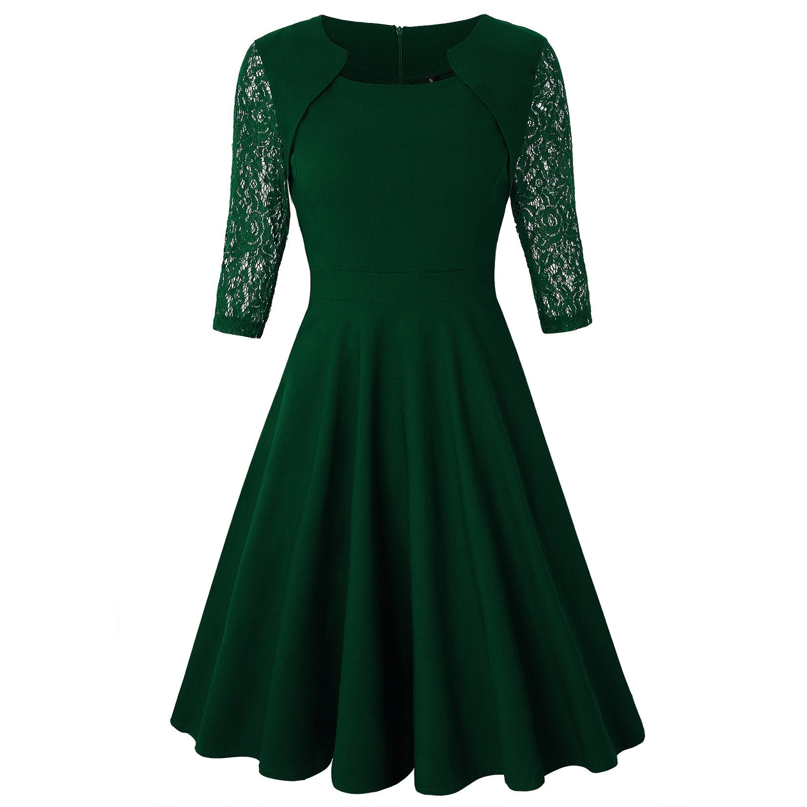 Elegant Vintage Square Neck Lace Short Dresses-STYLEGOING