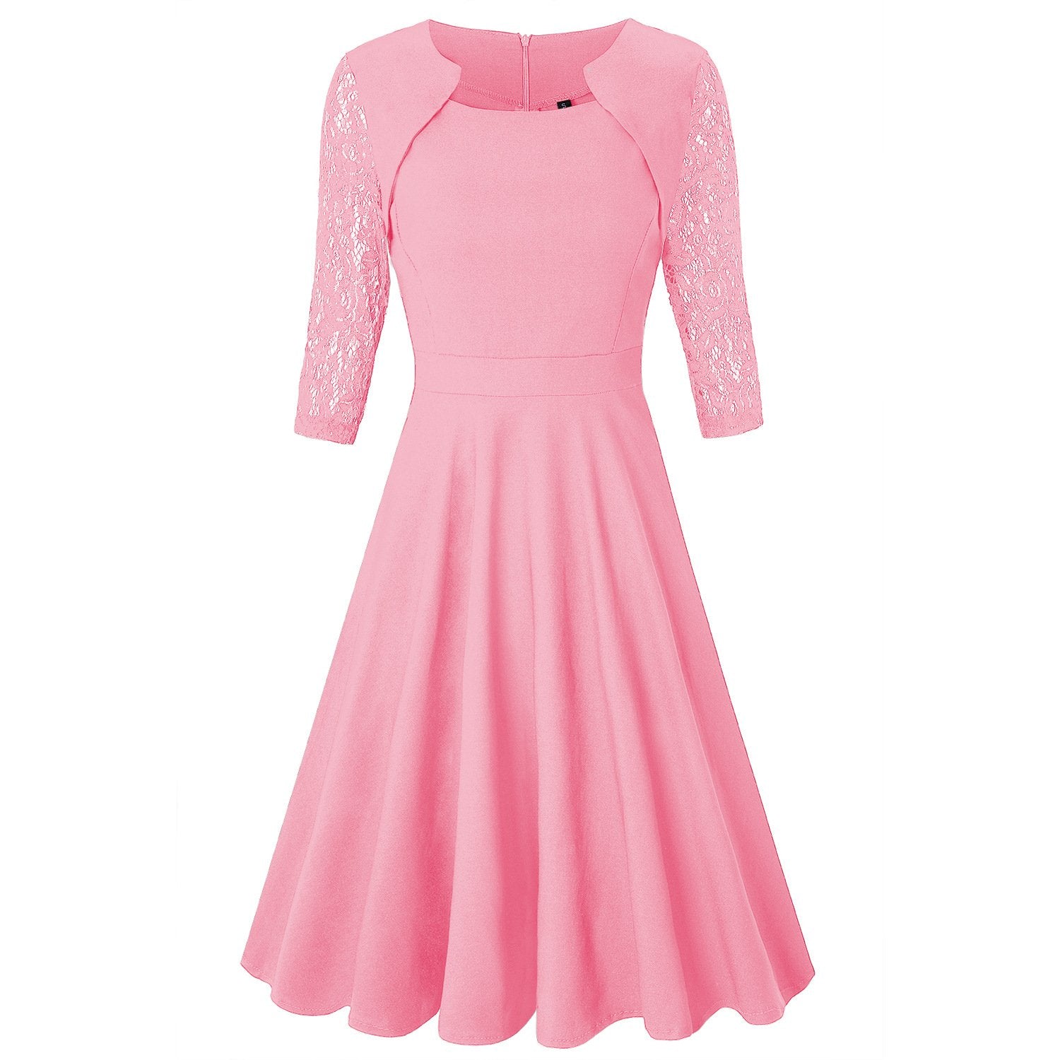 Elegant Vintage Square Neck Lace Short Dresses-STYLEGOING