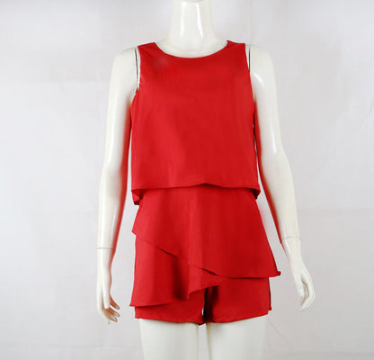 Summer Chiffon Sleeves Short Women Jumpsuits