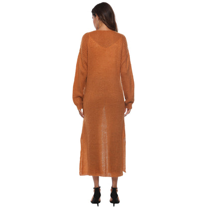 Casual Women Knitting Cardigan Overcoat with Pocket