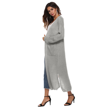 Casual Women Knitting Cardigan Overcoat with Pocket