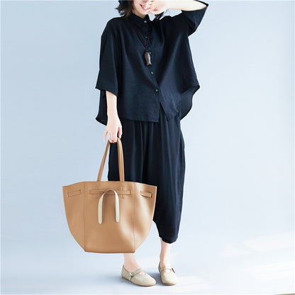 Casual Linen Plus Sizes Two Pieces Shirts and Pants