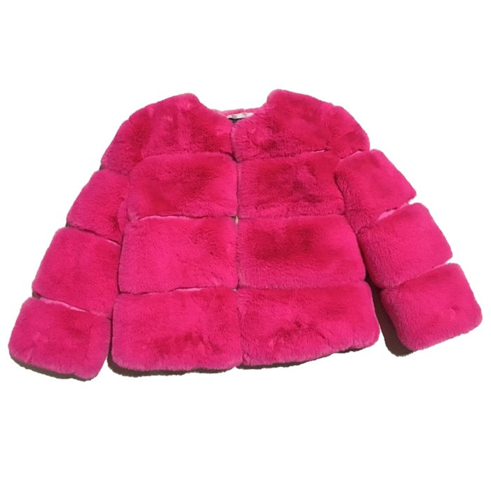 Warm Winter Artificial Fur Overcoats for Kids