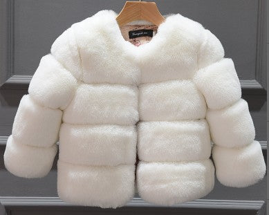 Warm Winter Artificial Fur Overcoats for Kids