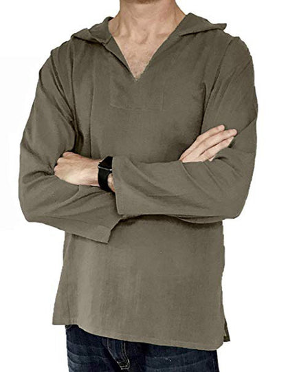 New Men Linen Summer T Shirts-STYLEGOING