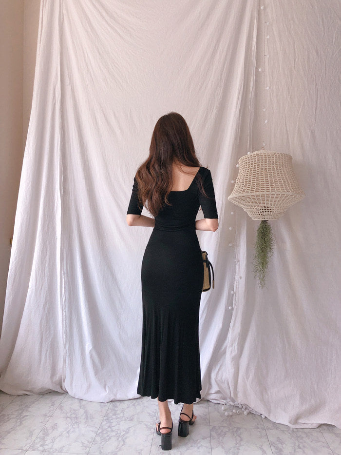 Sexy Square Neckline Long Dresses for Women