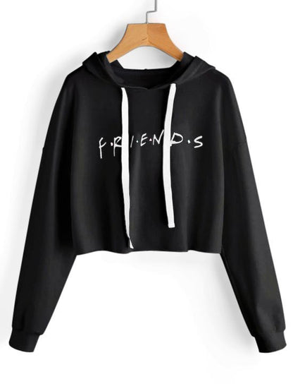 Casual Friends Letter Long Sleeves Hoodies