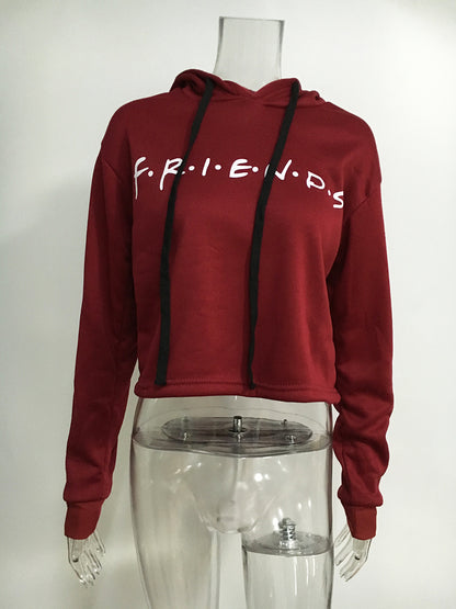 Casual Friends Letter Long Sleeves Hoodies