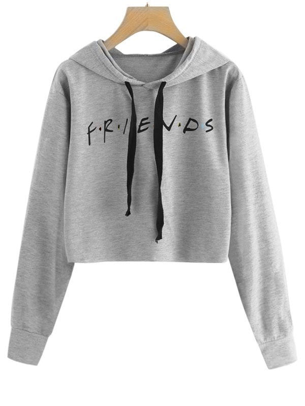Casual Friends Letter Long Sleeves Hoodies
