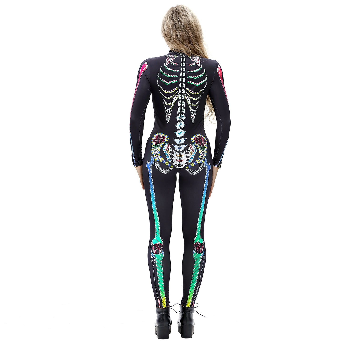 Sexy Skeleton Print Jumpsuits Costume for Halloween