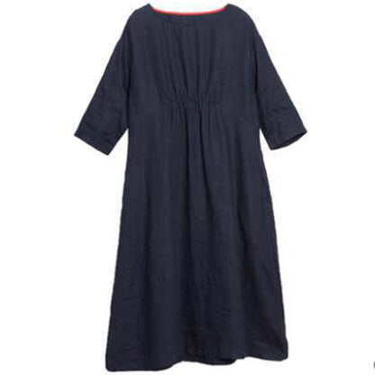 Vintage Linen Long Sleeves Dresses
