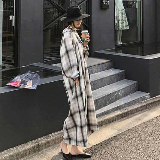 Women Loose Plus Sizes Long Shirt Dresses-STYLEGOING