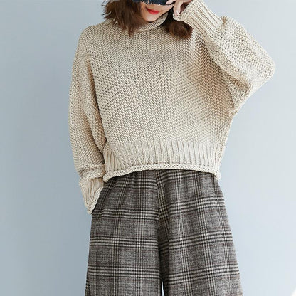 Women High Neck Knitting Sweaters-STYLEGOING