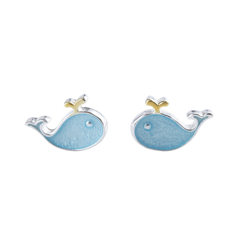 Cute Whale Design Earrings for Women