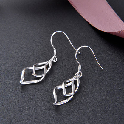 Fashion Sterling Silver Rhombus Drop Earrings