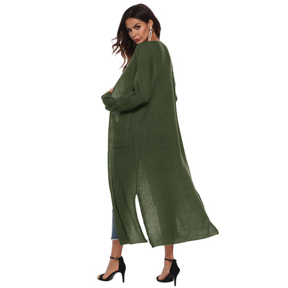Casual Women Knitting Cardigan Overcoat with Pocket