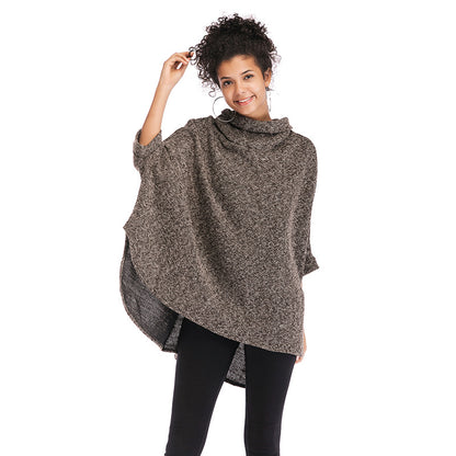 High Neck Irregular Knitting Capes for Women