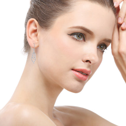 Fashion Sterling Silver Rhombus Drop Earrings