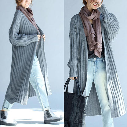 Women Knitting Fall Long Cardigan Sweaters-STYLEGOING