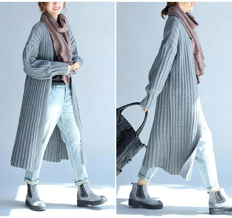 Women Knitting Fall Long Cardigan Sweaters-STYLEGOING