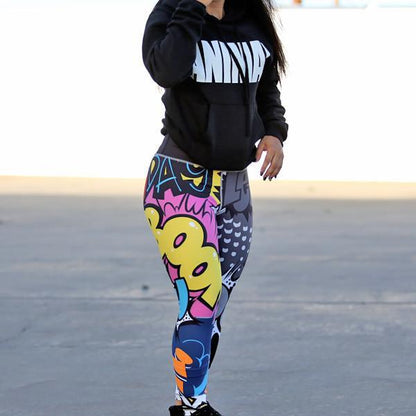Cartoon Little Monsters High Waist Yoga Leggings