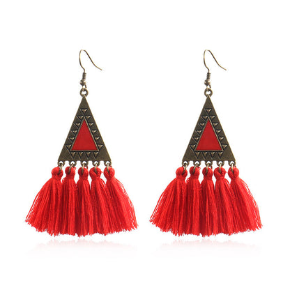 Ethnic Fashion Tassels Drop Earrings for Women