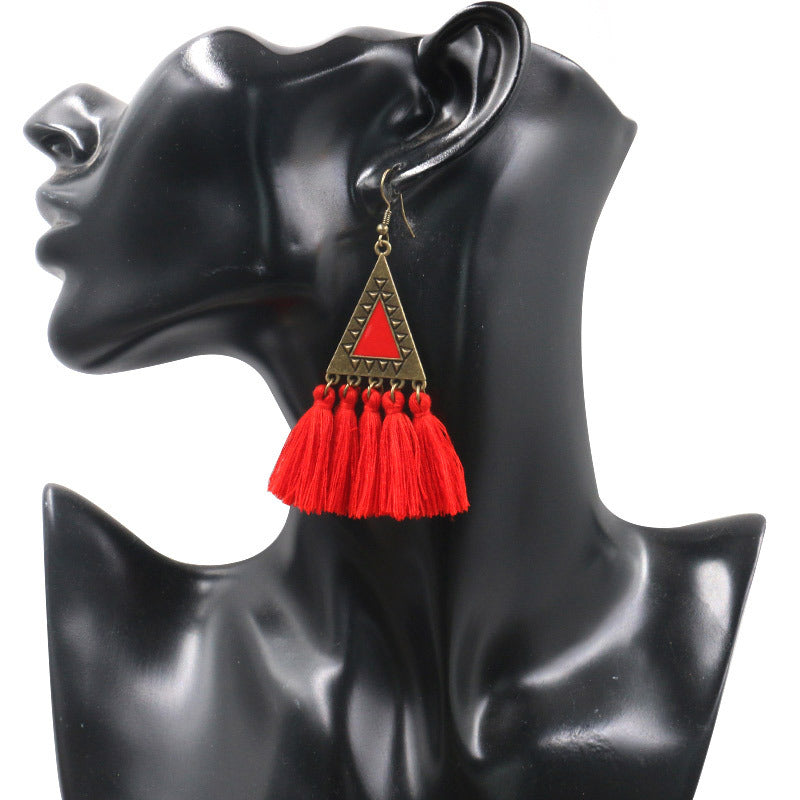 Ethnic Fashion Tassels Drop Earrings for Women