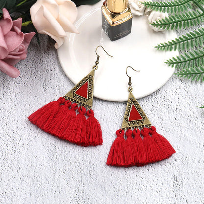 Ethnic Fashion Tassels Drop Earrings for Women