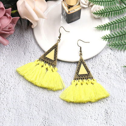 Ethnic Fashion Tassels Drop Earrings for Women