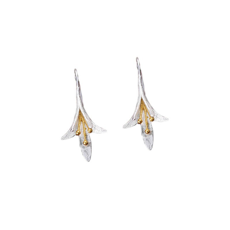 Fashion Silver Flower Design Women Earrings