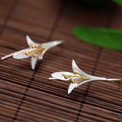 Fashion Silver Flower Design Women Earrings