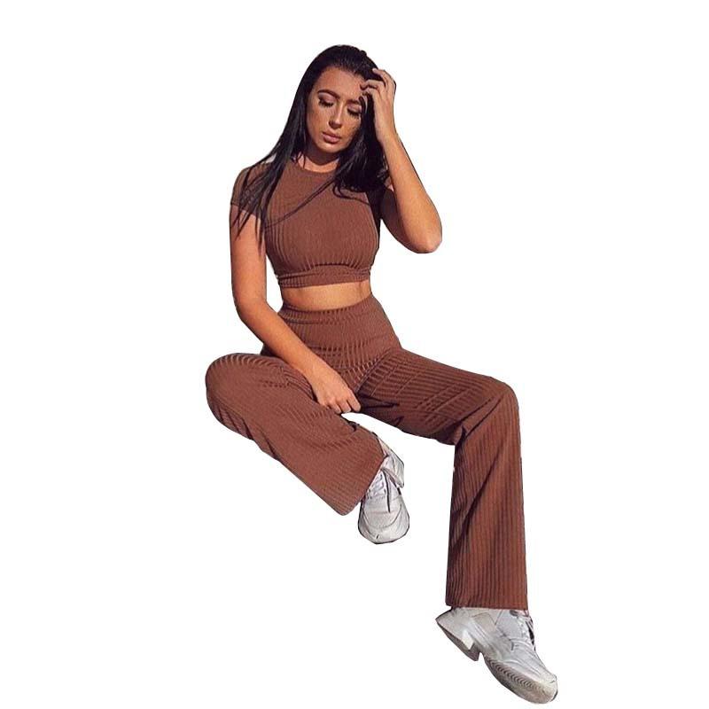 Leisure Elastic Two Pieces Women Outfits-STYLEGOING