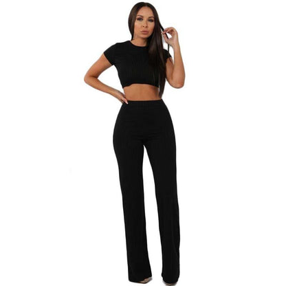Leisure Elastic Two Pieces Women Outfits-STYLEGOING