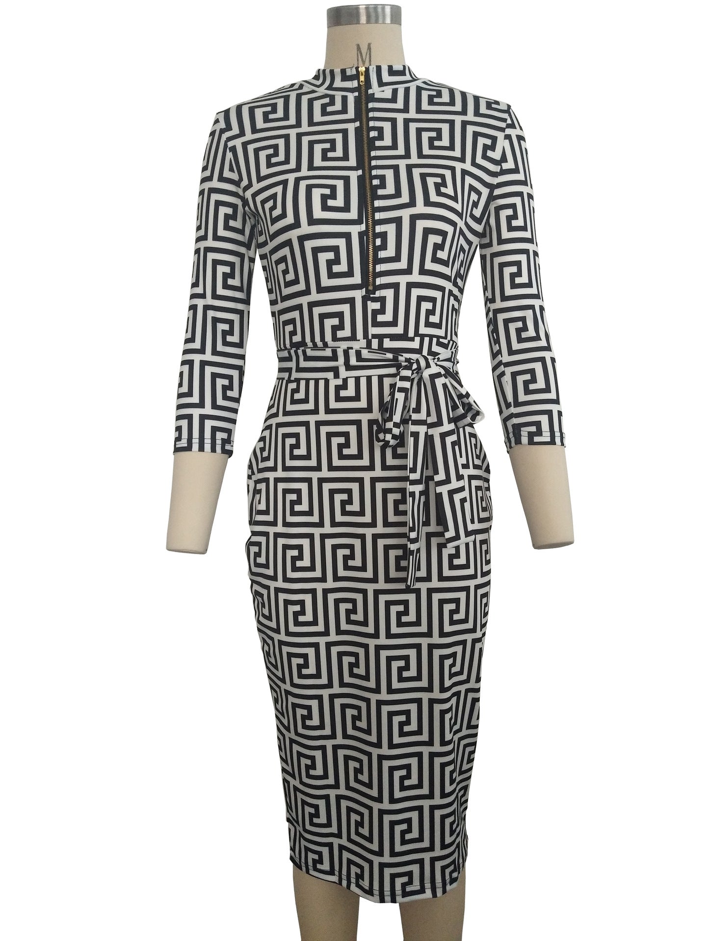Sexy Zipper V Neck Tight Dresses