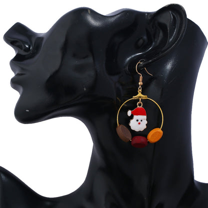 Christmas Santa Claus Bell Design Women Earrings
