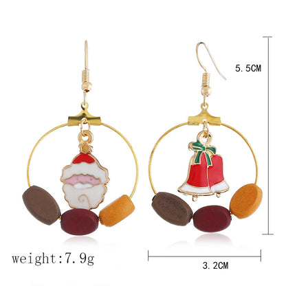Christmas Santa Claus Bell Design Women Earrings