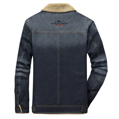 Casual Men Winter Denim Warm Coat