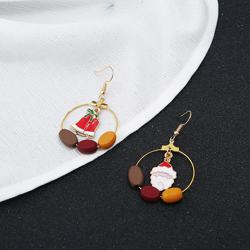 Christmas Santa Claus Bell Design Women Earrings