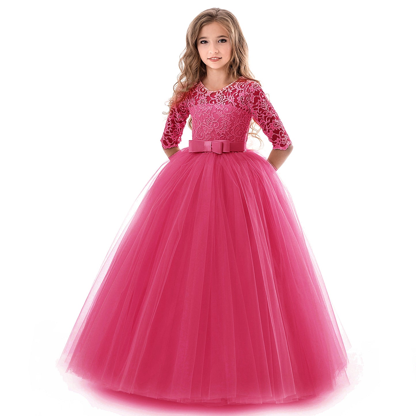 Cute Lace Princess Girls Ball Gown Dresses