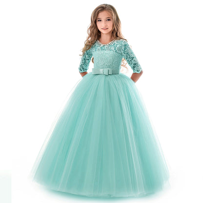 Cute Lace Princess Girls Ball Gown Dresses