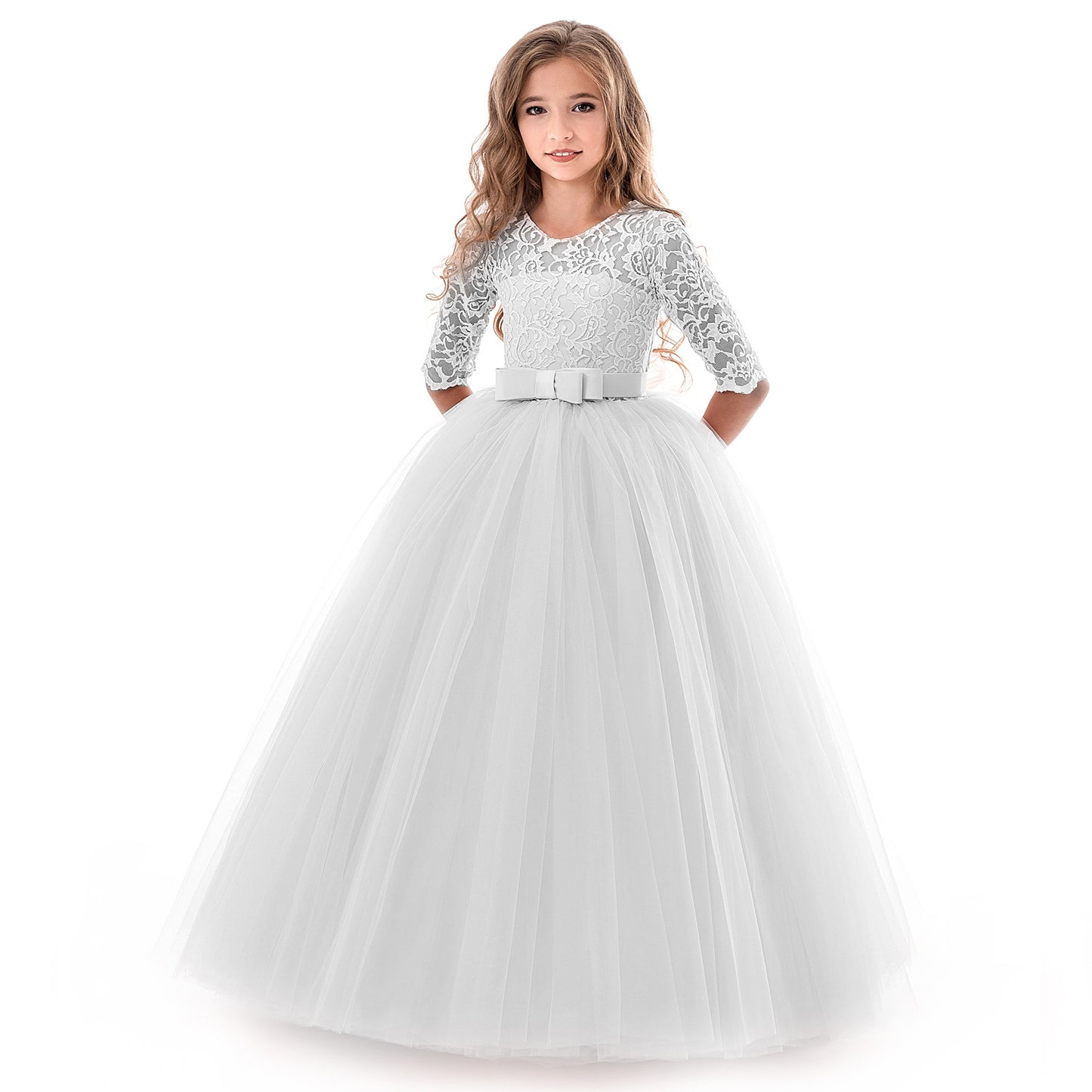 Cute Lace Princess Girls Ball Gown Dresses