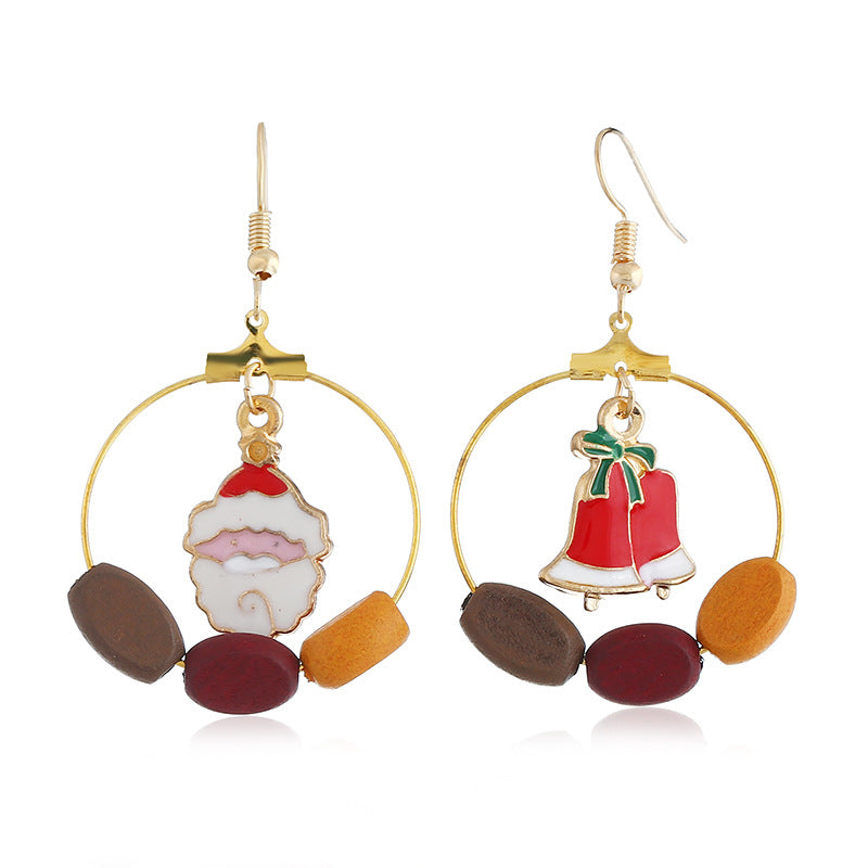 Christmas Santa Claus Bell Design Women Earrings