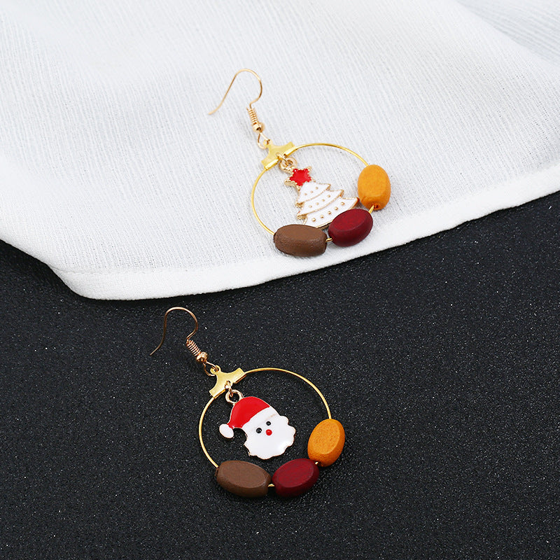 Christmas Santa Claus Bell Design Women Earrings