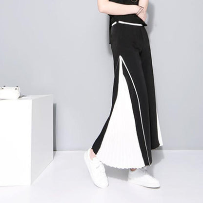 Women Pleated Chiffon Wide Leg Pants/Trousers