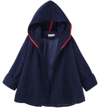 Women Casaul Long Sleeves Fall/winter Overcoat with Hat-STYLEGOING